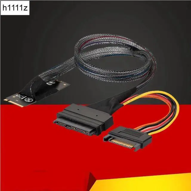 Main image of 50cm M.2 NVME M Key to SFF-8639 U.2 Cable Adapter with 15Pin SATA Power Supply Cable for 2.5 inch NVMe SSD M2 to U.2 Riser Cable