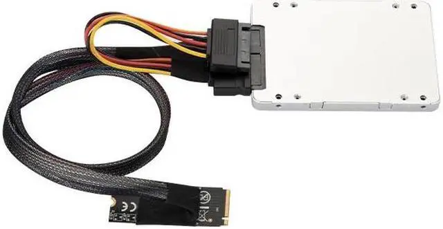 Alt view image 4 of 6 - 50cm M.2 NVME M Key to SFF-8639 U.2 Cable Adapter with 15Pin SATA Power Supply Cable for 2.5 inch NVMe SSD M2 to U.2 Riser Cable