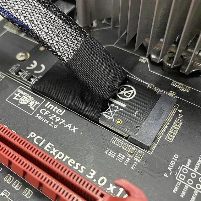 Alt view image 6 of 6 - 50cm M.2 NVME M Key to SFF-8639 U.2 Cable Adapter with 15Pin SATA Power Supply Cable for 2.5 inch NVMe SSD M2 to U.2 Riser Cable