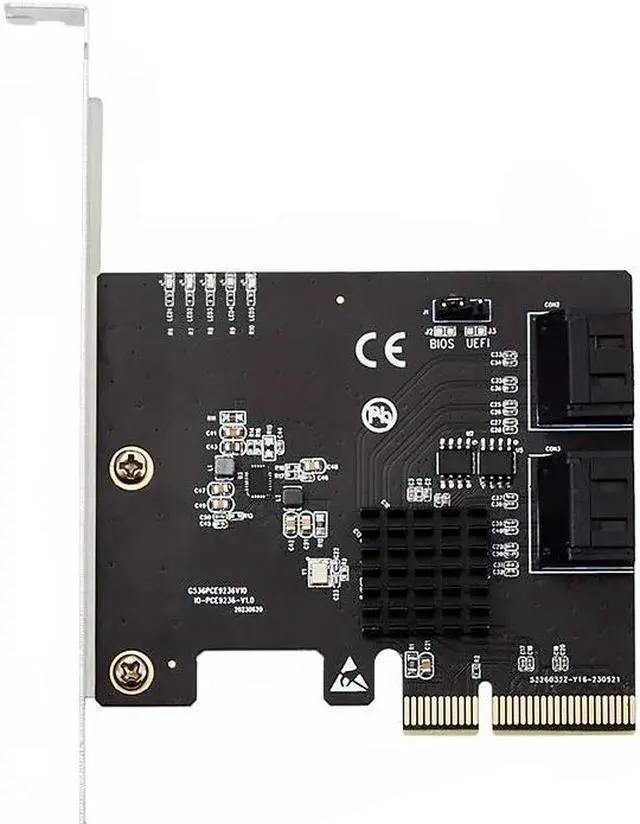 Alt view image 2 of 6 - Raid Card PCI Express X4 to 4Port SATA 3.0 6Gbps Controller Expansion Card Support SATA3.0 HDD SSD RAID 0/1/10 Marvell 9236 Chip
