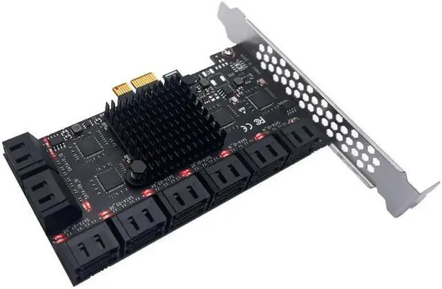 Alt view image 3 of 6 - Chi a Mining Riser PCIE SATA PCI-E Adapter 16 Port SATA Controller PCI Express X1 to SATA3.0 6Gbps Interface Rate Expansion Card