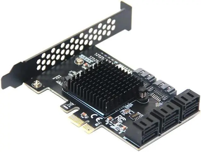 Alt view image 3 of 6 - Chi a Mining Riser PCIE SATA Card 8 Port 6Gb SATA3.0 Adapter PCI Express X1 SATA Expansion Card PCI-E to SATA Controller ASM1064