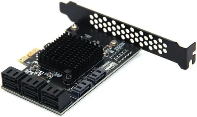 Alt view image 2 of 6 - Chi a Mining Riser PCIE SATA Card 8 Port 6Gb SATA3.0 Adapter PCI Express X1 SATA Expansion Card PCI-E to SATA Controller ASM1064