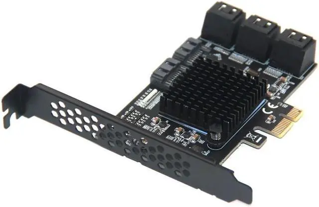 Alt view image 4 of 6 - Chi a Mining Riser PCIE SATA Card 8 Port 6Gb SATA3.0 Adapter PCI Express X1 SATA Expansion Card PCI-E to SATA Controller ASM1064