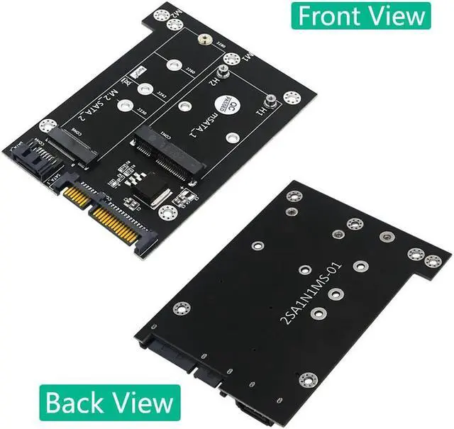 Alt view image 2 of 6 - Riser 2 in 1 mSATA / M2 NGFF SSD to Dual SATA 3.0 Converter M.2 SATA Adapter mSATA to SATA Expansion Card Board for Miner Mining
