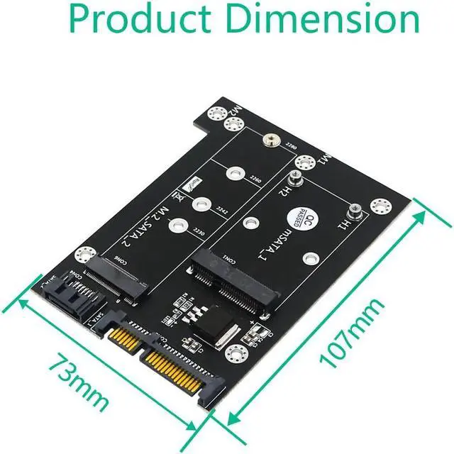Alt view image 4 of 6 - Riser 2 in 1 mSATA / M2 NGFF SSD to Dual SATA 3.0 Converter M.2 SATA Adapter mSATA to SATA Expansion Card Board for Miner Mining