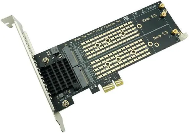 Alt view image 6 of 6 - Add On Cards PCIe To M2 NVME Adapter Card PCIe X1 2Port NVME M Key SSD Converter M.2 PCI Express X1 Adapter Expansion Card Riser