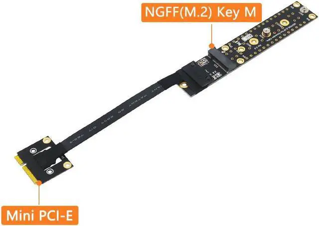 Alt view image 3 of 6 - 1 pcs Mini PCI-E Male To Key M Female Adapter Cable Mini PCI-Express to NVME NGFF M.2 Key M Riser Converter for PCI-E Tester Extender