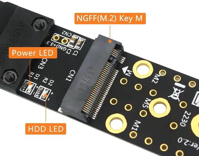 Alt view image 6 of 6 - 1 pcs Mini PCI-E Male To Key M Female Adapter Cable Mini PCI-Express to NVME NGFF M.2 Key M Riser Converter for PCI-E Tester Extender