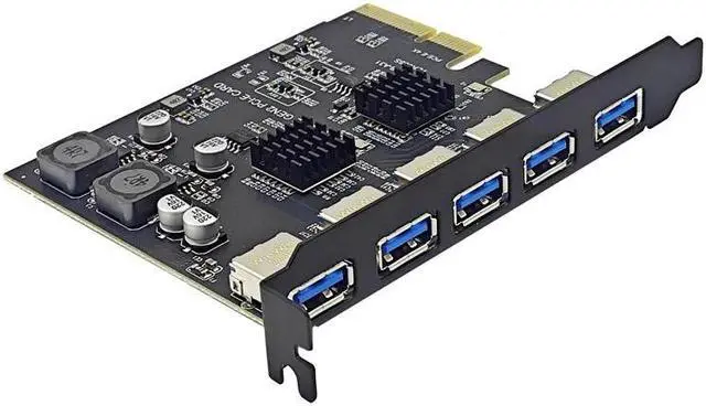 Alt view image 4 of 6 - PCIE USB Expansion Card 5 Ports USB3.1 PCI Express X4 Add On Cards PCI-E USB HUB Adapter USB3.2 Gen2 10Gbps for Desktop Computer