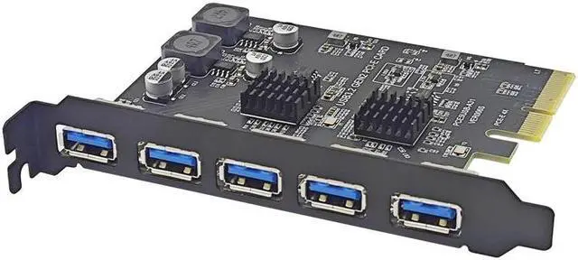 Alt view image 5 of 6 - PCIE USB Expansion Card 5 Ports USB3.1 PCI Express X4 Add On Cards PCI-E USB HUB Adapter USB3.2 Gen2 10Gbps for Desktop Computer