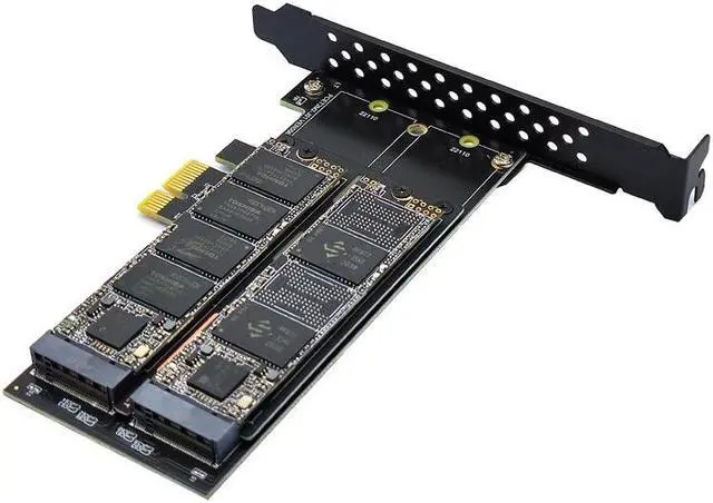 Alt view image 5 of 6 - Add On Cards PCIE to M2 Adapter SATA M.2 SSD PCI Express Adapter M2 PCI E Adapter M.2 SATA SSD to PCI-E Card 2 Port B+M Key Card
