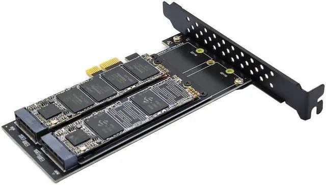 Alt view image 6 of 6 - Add On Cards PCIE to M2 Adapter SATA M.2 SSD PCI Express Adapter M2 PCI E Adapter M.2 SATA SSD to PCI-E Card 2 Port B+M Key Card