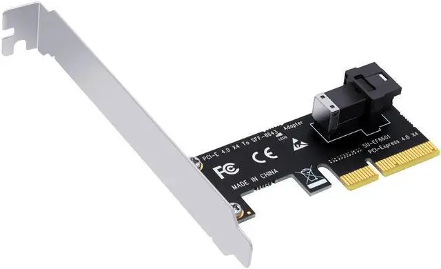 Alt view image 3 of 6 - PCI Express X4 to SFF-8643 Adapter Riser Card 64Gbps PCIE X4 to SFF-8643 Expansion Card Support U2 PCIe NVMe SSD for Chia Mining