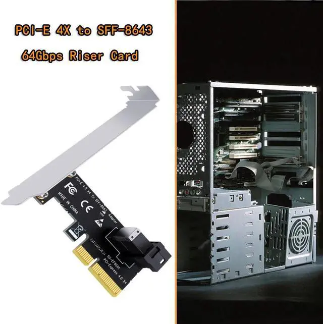 Alt view image 6 of 6 - PCI Express X4 to SFF-8643 Adapter Riser Card 64Gbps PCIE X4 to SFF-8643 Expansion Card Support U2 PCIe NVMe SSD for Chia Mining