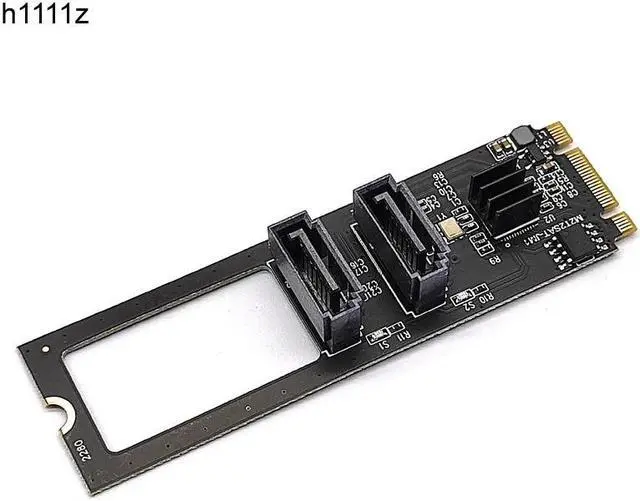 Main image of M.2 NVME to SATA 3.0 6Gb Expansion Card Adapter M.2 Key-M PCIE NVME to 2 Port SATA3.0 Riser Card Converter JMB582 PCI-E 3.0 Chip