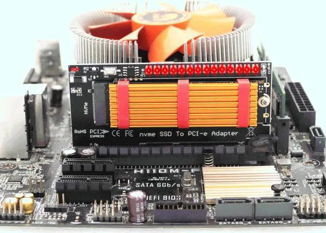 Alt view image 6 of 6 - M.2 NVMe SSD NGFF to PCIE Adapter M Key Riser Card PCI-e PCI Express GEN3 X4 X8 X16 2230-2280 PCIE to M2 Adapter for Chia Mining