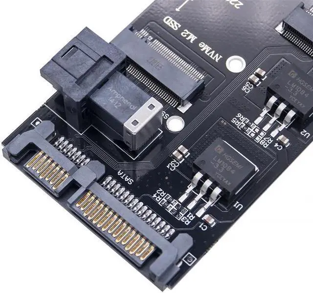 Alt view image 4 of 6 - SATA NVME M2 Adapter SSD M2 Adapter NVME PCIE SSD to SFF-8643 Adapter M.2 NGFF SATA SSD to SATA Add On Cards Riser for 22110 M.2