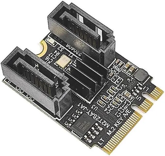 Alt view image 2 of 6 - M2 NGFF KEY A-E to SATA 3.0 Expansion Card M.2 WIFI Interface to SATA Hard Disk Drive Converter Riser Card JMB582 PCI-E 3.0 Chip