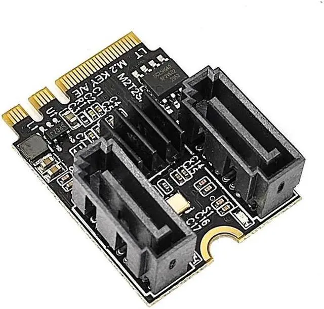 Alt view image 3 of 6 - M2 NGFF KEY A-E to SATA 3.0 Expansion Card M.2 WIFI Interface to SATA Hard Disk Drive Converter Riser Card JMB582 PCI-E 3.0 Chip