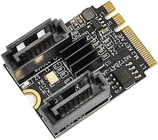 Alt view image 4 of 6 - M2 NGFF KEY A-E to SATA 3.0 Expansion Card M.2 WIFI Interface to SATA Hard Disk Drive Converter Riser Card JMB582 PCI-E 3.0 Chip