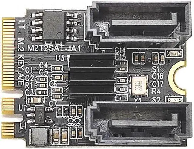 Alt view image 5 of 6 - M2 NGFF KEY A-E to SATA 3.0 Expansion Card M.2 WIFI Interface to SATA Hard Disk Drive Converter Riser Card JMB582 PCI-E 3.0 Chip