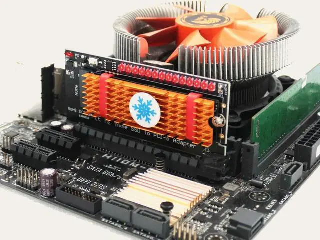 Alt view image 6 of 6 - M.2 NVME SSD to PCIe 3.0 Riser Card NVME SSD PCI Express X4 X8 X16 Adapter for Desktop PC PCI-E GEN 3 Full Speed for Chia Mining