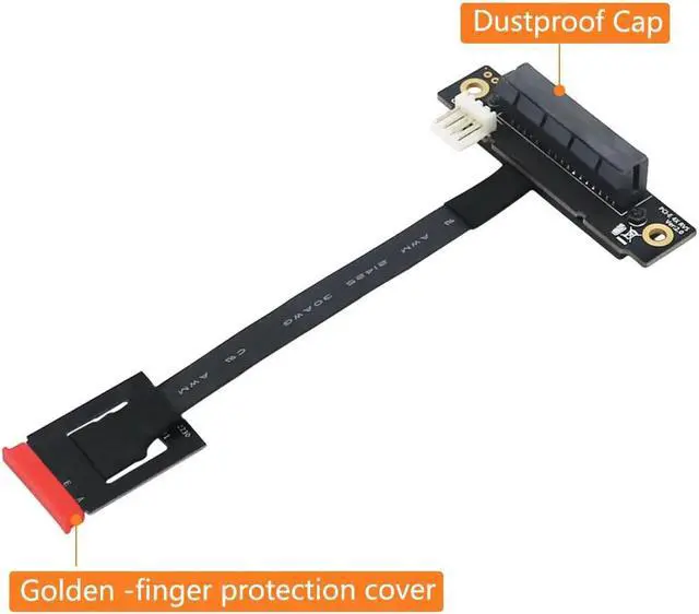 Alt view image 2 of 6 - PCIE Riser Cable 270 Degree M2 NGFF Key A-E To PCI-E 4X Adapter Converter 4P FDD Power Connector Riser for PCI-E Tester Extender