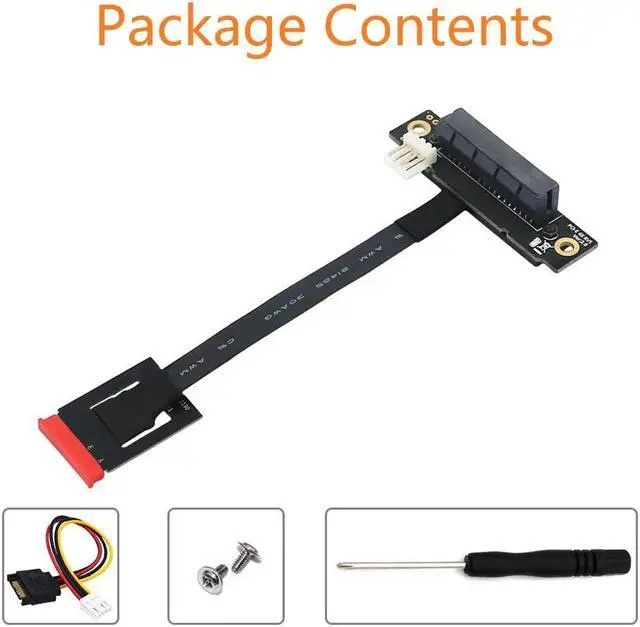 Alt view image 6 of 6 - PCIE Riser Cable 270 Degree M2 NGFF Key A-E To PCI-E 4X Adapter Converter 4P FDD Power Connector Riser for PCI-E Tester Extender