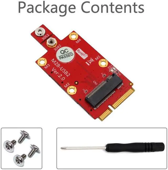 Alt view image 6 of 6 - M2 to Mini PCIE Converter Riser with Dual NANO SIM Card Slot M.2 Key B to Mini PCI-E Adapter Supports 3G/4G/5G Module for PC