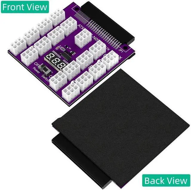 Alt view image 2 of 6 - ATX 17x 6Pin Power Supply Breakout Board Adapter Converter 17 x PCIe Port 6Pin Power Connector 12V for Ethereum BTC Miner Mining