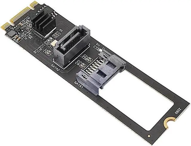 Alt view image 5 of 6 - M2 NGFF NVME to SATA 3.0 6G Expansion Card M.2 Key-M PCIE NVME to SATA Hard Disk Drive Converter Riser Card JMB582 PCIE 3.0 Chip