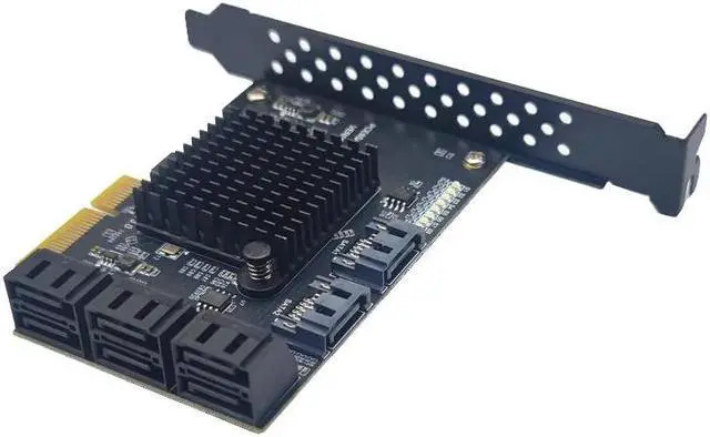 Alt view image 4 of 6 - PCIE 8 Port SATA Expansion Card Extension Board PCI E PCI-E PCI Express X4 to SATA3 6G HDD SSD Adapter Controller Hub Multiplier