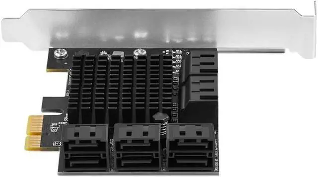 Alt view image 6 of 6 - Riser PCI Express PCIE SATA Extension Card SATA Controller Add On Cards PCIE X1 Gen3 10 Port SATA3.0 6Gb Adapter for Chia Mining