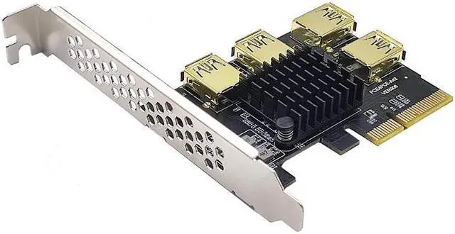 Alt view image 4 of 6 - PCIE 1 to 4 Riser Card PCIE To PCIE Adapter 1 Turn 4 PCI Express Slot X4 to X16 USB3.0 Riser Card Converter For BTC Miner Mining