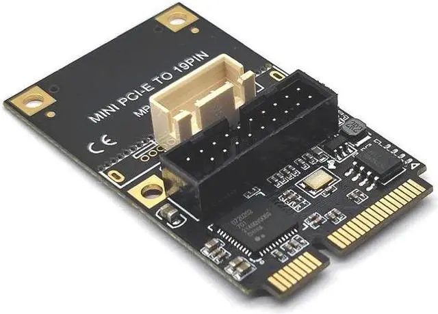 Main image of Mini PCIE to 19Pin USB3.0 Riser Board Expansion Card 2Port USB 3.0 USB3.2 GEN1 5Gbps Adapter Controller 4Pin/SATA Power NEC Chip