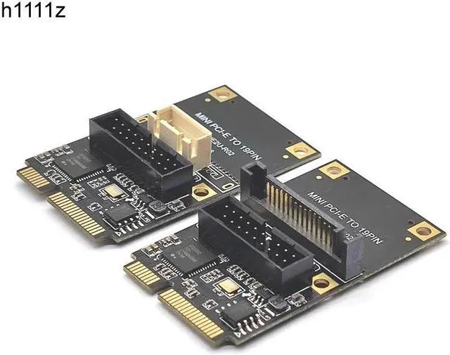 Alt view image 2 of 7 - Mini PCIE to 19Pin USB3.0 Riser Board Expansion Card 2Port USB 3.0 USB3.2 GEN1 5Gbps Adapter Controller 4Pin/SATA Power NEC Chip