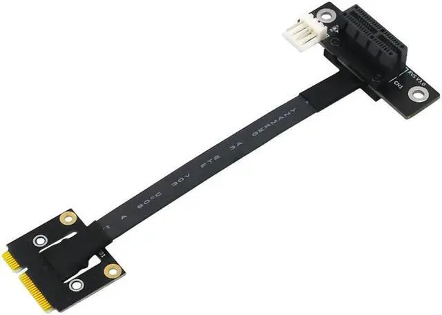 Alt view image 2 of 6 - Add On Cards 270 Degree Mini PCIe To PCI-E 1X Adapter Cable Mini PCI Express to PCI-E X1 Riser 4Pin Power Connector for Extender
