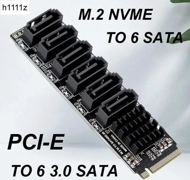 Main image of NVME to SATA Expansion Card M.2 to SATA Adapter M2 Connector Internal SSD SATA 3 Port Multiplier NGFF M Key to SATA3 Controller