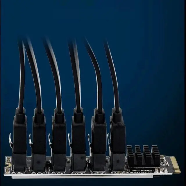 Alt view image 6 of 6 - NVME to SATA Expansion Card M.2 to SATA Adapter M2 Connector Internal SSD SATA 3 Port Multiplier NGFF M Key to SATA3 Controller