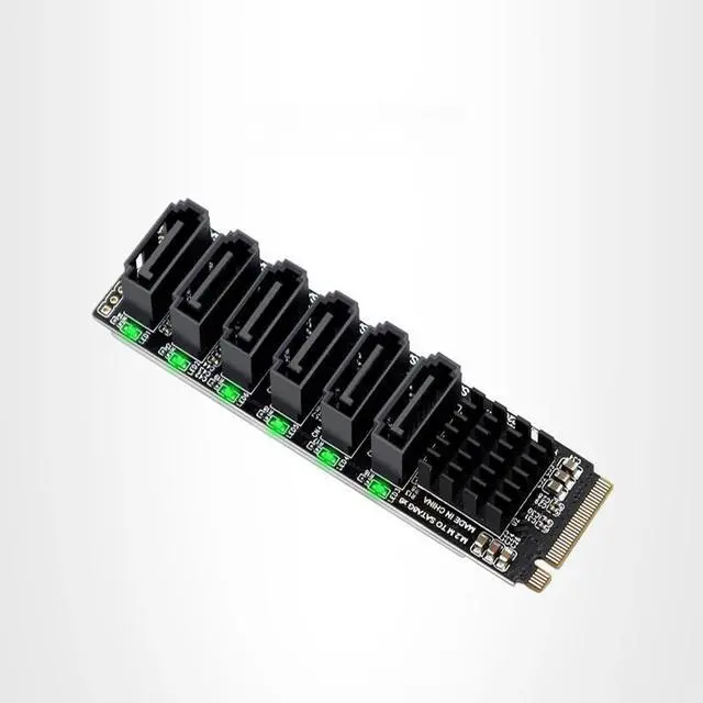 Alt view image 4 of 6 - NVME to SATA Expansion Card M.2 to SATA Adapter M2 Connector Internal SSD SATA 3 Port Multiplier NGFF M Key to SATA3 Controller