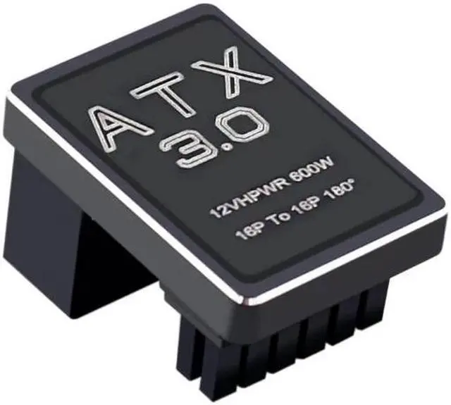 Alt view image 4 of 5 - PCIe5.0 Graphics Card ATX3.0 Power Adapter 12VHPWR 12+4 16Pin 600W Power Supply Adapter Male To Female 180 Degree Turn Connector(Sliver TYPE B)
