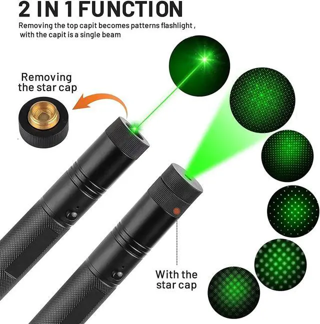 Alt view image 5 of 7 - High Powerful Green Laser Pointer-303 10000m USB Charging Built-in Battery Laser Torch Red Dot Single Starry Burning Match