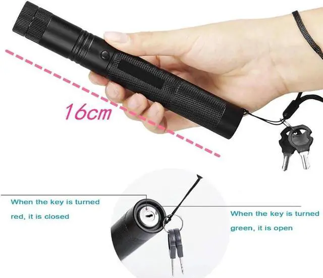 Alt view image 4 of 7 - Green Laser Light Flashlight 532nm Lazer Pointer Adjustable Focus with Visible Torch Lights Burning Match for Camping Hunting