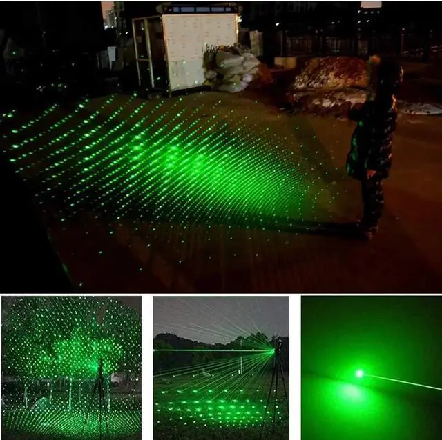 Alt view image 6 of 7 - Green Laser Light Flashlight 532nm Lazer Pointer Adjustable Focus with Visible Torch Lights Burning Match for Camping Hunting
