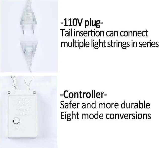 Alt view image 4 of 7 - LED light string Christmas light outdoor starry colored light string holiday decorative light flashing light 100Count 32.8FT