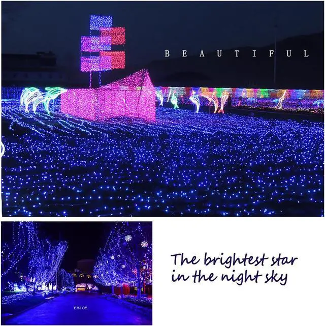 Alt view image 5 of 7 - LED light string Christmas light outdoor starry colored light string holiday decorative light flashing light 100Count 32.8FT