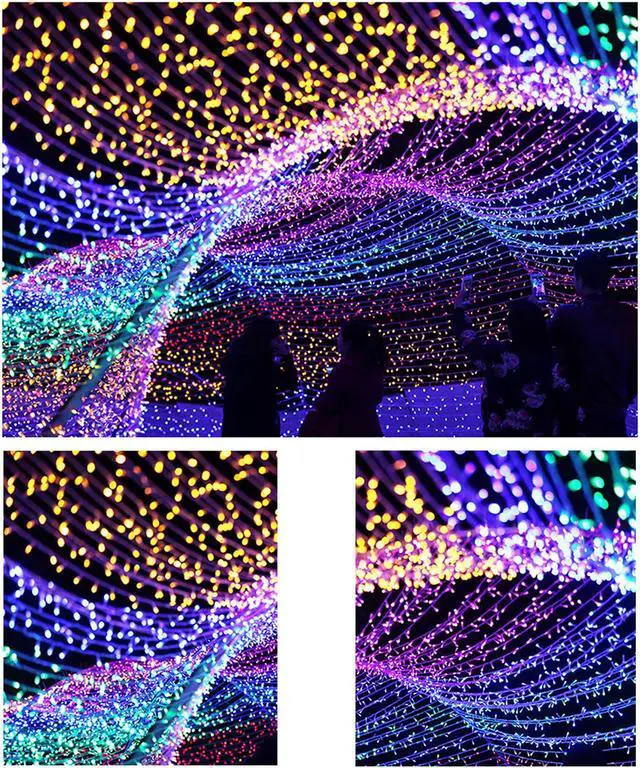 Alt view image 6 of 7 - LED light string Christmas light outdoor starry colored light string holiday decorative light flashing light 100Count 32.8FT