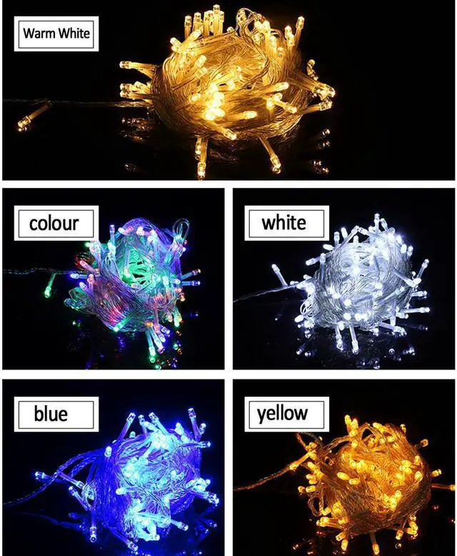 Alt view image 2 of 7 - LED light string Christmas light outdoor starry colored light string holiday decorative light flashing light 100Count 32.8FT