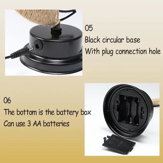 Alt view image 6 of 7 - Table lamp, moon lamp, Christmas LED ball lamp, iron decorative lamp, bedroom lamp, shape lamp(Warm White)